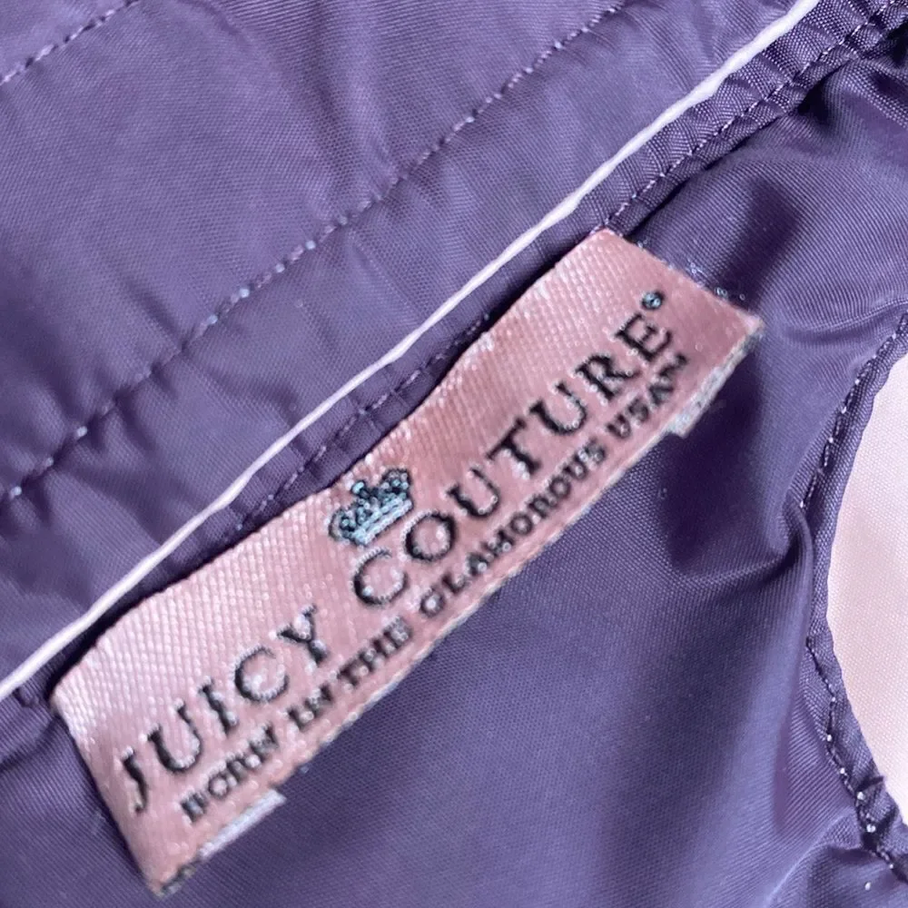 JUICY COUTURE Vintage Down Filled Dog Vest Reversible with Hood